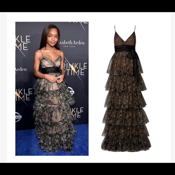 Cinq a Sept tiered Kaine gown - Picture 1 of 7